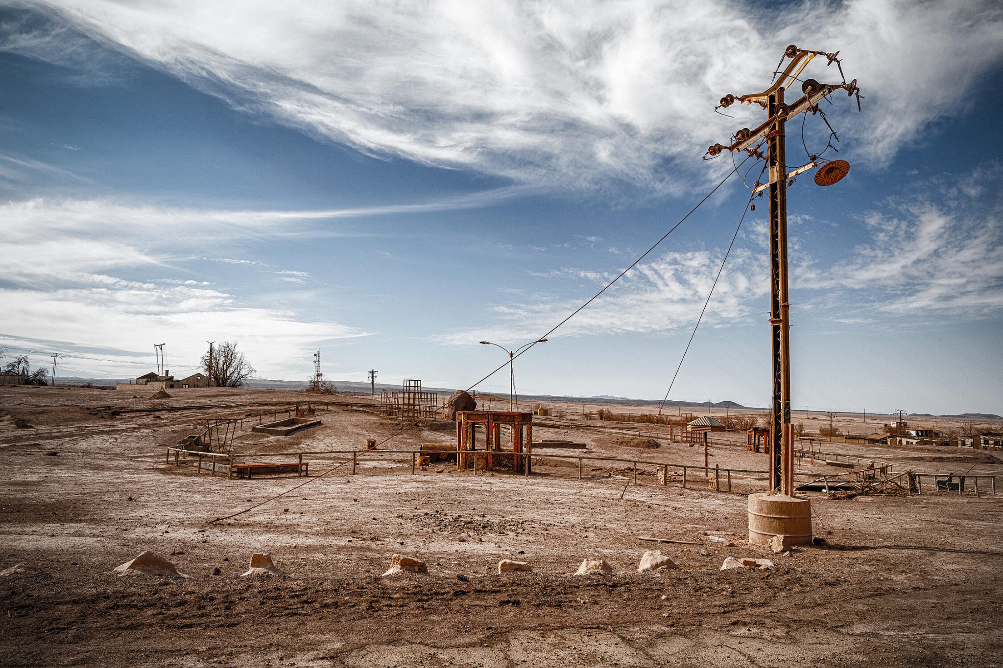 Village fantome près d'une mine de nitrate perdue au milieu du désert d'Atacama au Chili