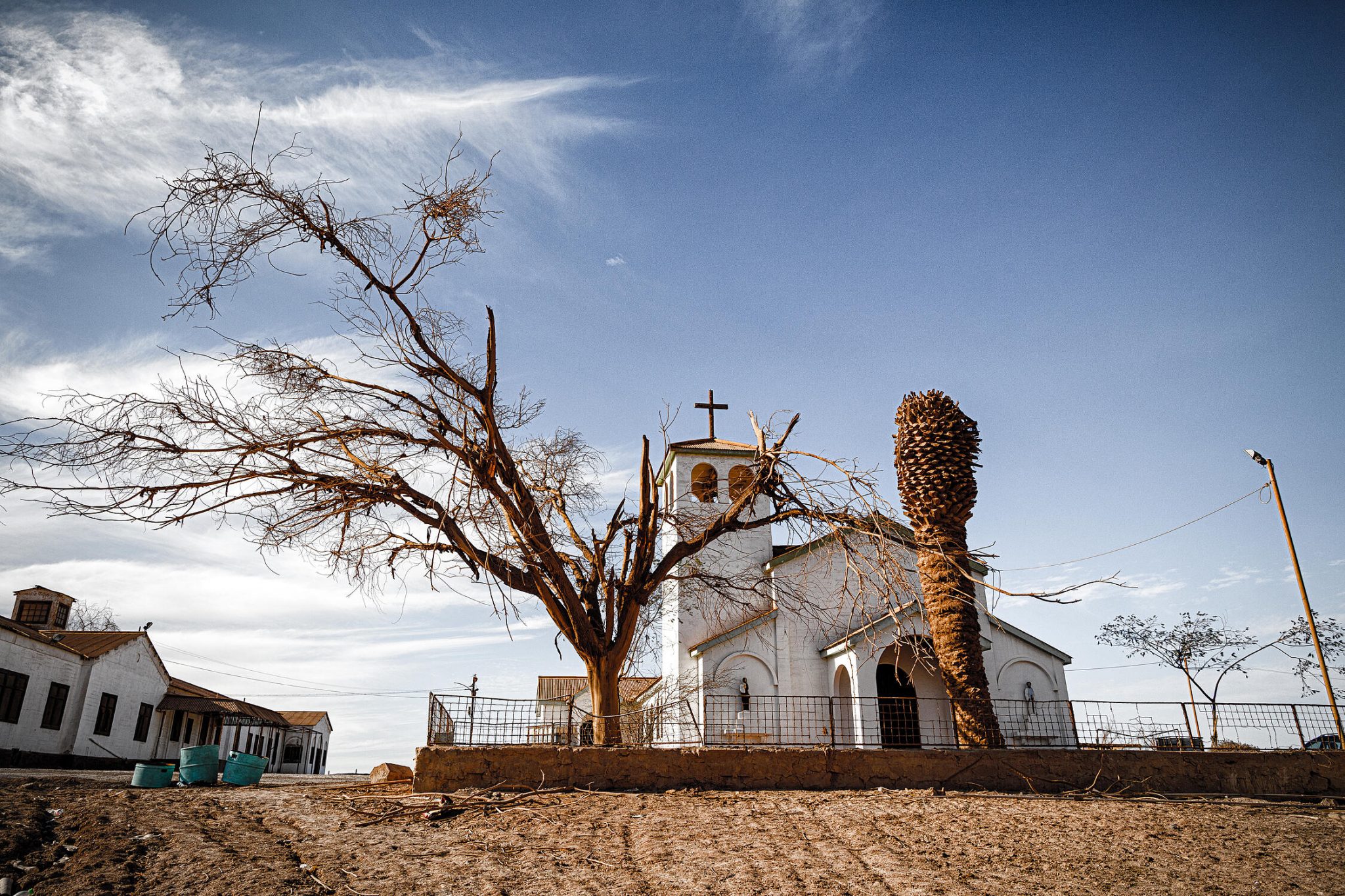 Village fantôme près d'une mine de nitrate perdue au milieu du désert d'Atacama au Chili